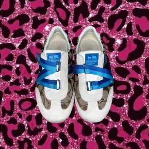 Coach white + blue sneakers